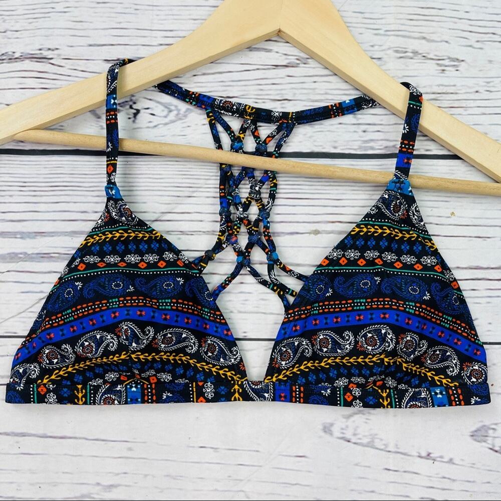 L.A Hearts lattice back multicolor bikini top